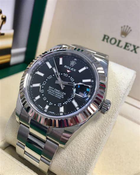 Rolex sky king stainless watch